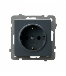 SONATA GP-1RS/m/73 Gniazdo pojedyncze z uziemieniem schuko Szary grafit Ospel