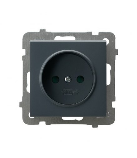 SONATA GP-1RP/m/73 Gniazdo pojedyncze z przesłonami torów prądowych Szary grafit Ospel
