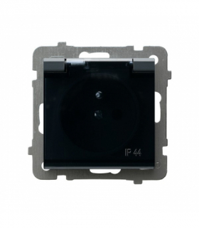 SONATA GPH-1RZ/m/73/d Gniazdo bryzgoszczelne z uziemieniem IP-44 wieczko przezroczyste Szary grafit Ospel