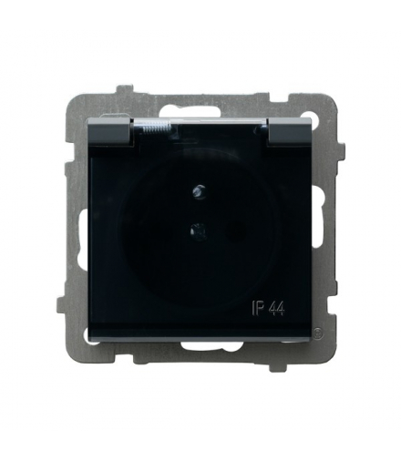 SONATA GPH-1RZ/m/73/d Gniazdo bryzgoszczelne z uziemieniem IP-44 wieczko przezroczyste Szary grafit Ospel