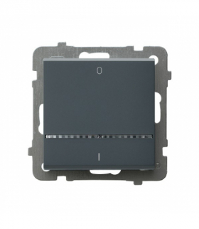 SONATA ŁP-11RS/m/73 Łącznik dwubiegunowy z podświetleniem niebieskim Szary grafit Ospel