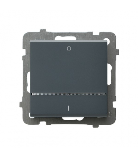 SONATA ŁP-11RS/m/73 Łącznik dwubiegunowy z podświetleniem niebieskim Szary grafit Ospel