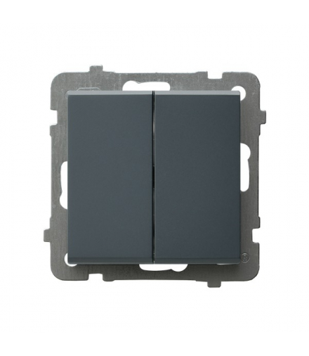 SONATA ŁP-2R/m/73 Łącznik dwugrupowy świecznikowy Szary grafit Ospel