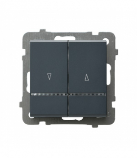 SONATA ŁP-7RBS/m/73 Łącznik żaluzjowy z podświetleniem niebieskim z blokadą mechaniczną Szary grafit Ospel