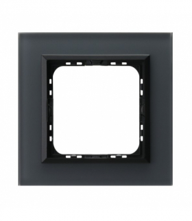 SONATA R-1RGC/85/33 Ramka pojedyncza Grafitowe szkło szronione Ospel