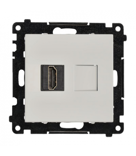 Gniazdo HDMI pojedyncze, moduł, jasnoszary mat, HDMI 2.1 Simon 55 TGHDMI121.01/114