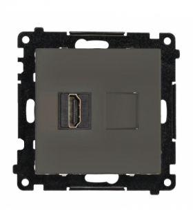 Gniazdo HDMI pojedyncze, moduł, grafitowy mat, HDMI 2.1 Simon 55 TGHDMI121.01/116