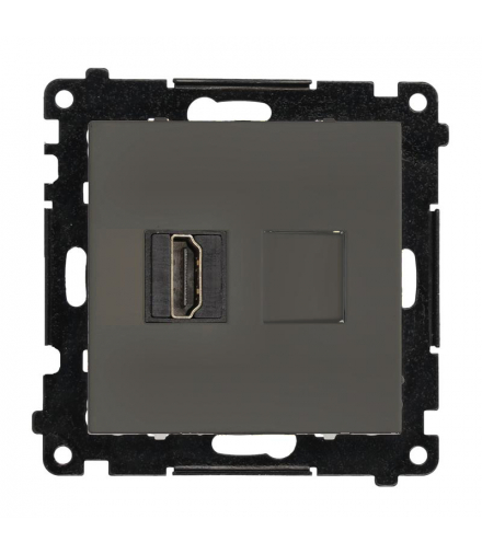 Gniazdo HDMI pojedyncze, moduł, grafitowy mat, HDMI 2.1 Simon 55 TGHDMI121.01/116