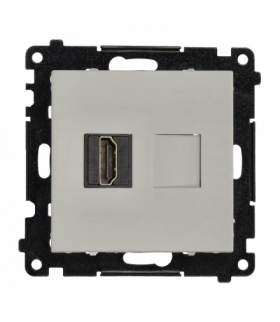 Gniazdo HDMI pojedyncze, moduł, aluminium mat, HDMI 2.1 Simon 55 TGHDMI121.01/143