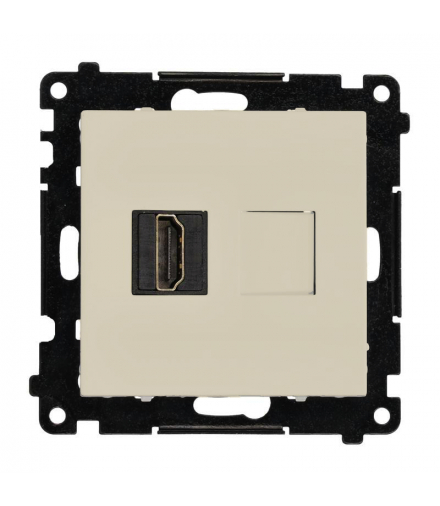 Gniazdo HDMI pojedyncze, moduł, szampański mat, HDMI 2.1 Simon 55 TGHDMI121.01/144