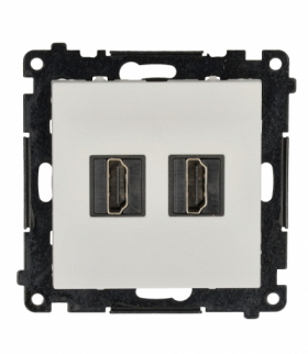 Gniazdo HDMI podwójne, moduł, jasnoszary mat, HDMI 2.1 Simon 55 TGHDMI221.01/114