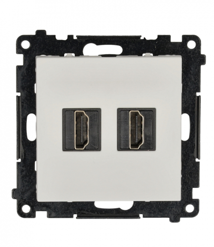 Gniazdo HDMI podwójne, moduł, jasnoszary mat, HDMI 2.1 Simon 55 TGHDMI221.01/114