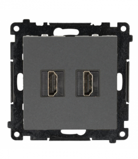 Gniazdo HDMI podwójne, moduł, grafitowy mat, HDMI 2.1 Simon 55 TGHDMI221.01/116