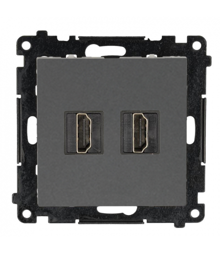 Gniazdo HDMI podwójne, moduł, grafitowy mat, HDMI 2.1 Simon 55 TGHDMI221.01/116