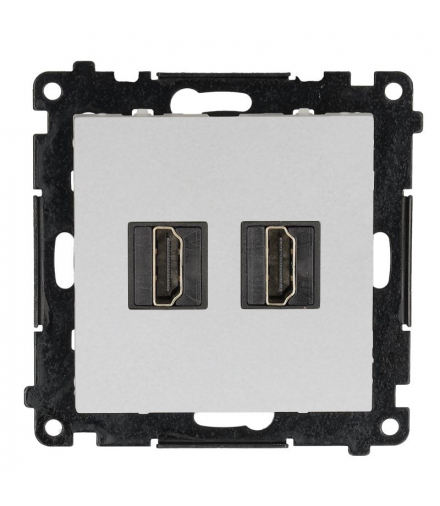 Gniazdo HDMI podwójne, moduł, aluminium mat, HDMI 2.1 Simon 55 TGHDMI221.01/143