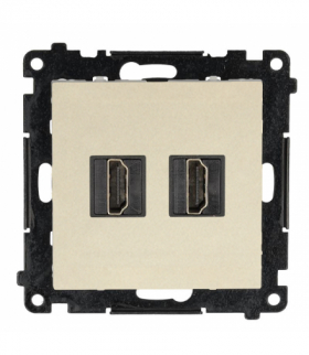 Gniazdo HDMI podwójne, moduł, szampański mat, HDMI 2.1 Simon 55 TGHDMI221.01/144
