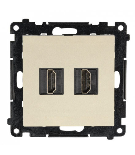 Gniazdo HDMI podwójne, moduł, szampański mat, HDMI 2.1 Simon 55 TGHDMI221.01/144