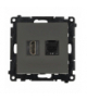 Gniazdo HDMI 2.1 + komputerowe RJ45 kat.6., moduł, grafitowy mat, HDMI 2.1 Simon 55 TGH21RJ45.01/116