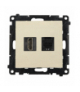 Gniazdo HDMI 2.1 + komputerowe RJ45 kat.6., moduł, szampański mat, HDMI 2.1 Simon 55 TGH21RJ45.01/144