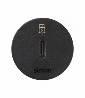 Simon 400 Flash 30, meblowy port USB-C DATA ze stacją dokującą 1x HDMI + LAN + 3x USB-A w zestawie, IP20, czarny, Wym. montażowe: Ø17mm Simon 400, Flash 30 43204303-038