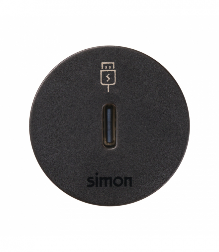 Simon 400 Flash 30, meblowy port USB-C DATA ze stacją dokującą 1x HDMI + LAN + 3x USB-A w zestawie, IP20, czarny, Wym. montażowe: Ø17mm Simon 400, Flash 30 43204303-038