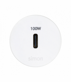 Simon 400 Flash 30, meblowa ładowarka USB-C 100W pojedyncza, IP20, biały, Wym. montażowe: Ø17mm Simon 400, Flash 30 43240003-030