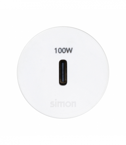 Simon 400 Flash 30, meblowa ładowarka USB-C 100W pojedyncza, IP20, biały, Wym. montażowe: Ø17mm Simon 400, Flash 30 43240003-030