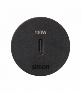 Simon 400 Flash 30, meblowa ładowarka USB-C 100W pojedyncza, IP20, czarny, Wym. montażowe: Ø17mm Simon 400, Flash 30 43240003-038