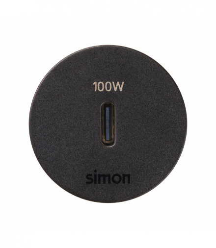 Simon 400 Flash 30, meblowa ładowarka USB-C 100W pojedyncza, IP20, czarny, Wym. montażowe: Ø17mm Simon 400, Flash 30 43240003-038