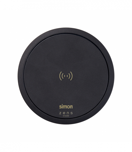 Meblowa ładowarka indukcyjna, Simon 400 Flash 90, 240V, czarny, Moc ładowania: 15W Simon 400, Flash 90 43390003-038
