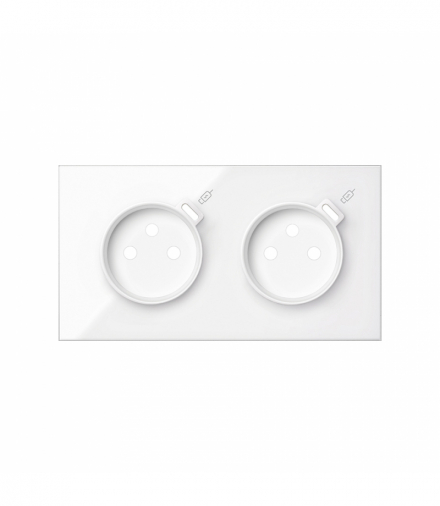 Panel 2-krotny: 2 gniazda z 2 zintegrowanymi ładowarkami USB C, biały, Prąd ład.: 2,1A Simon 100 10020251-130