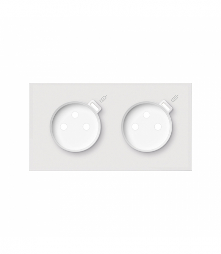 Panel 2-krotny: 2 gniazda z 2 zintegrowanymi ładowarkami USB C, biały, Prąd ład.: 2,1A Simon 100 10020251-230