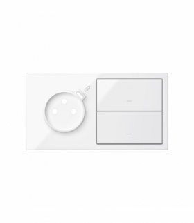 Panel 2-krotny: 1 gniazdo z 1 zintegrowana ładowarka USB C + 2 klawisze, biały, USB: C, Prąd ład.: 2,1A Simon 100 10020252-130