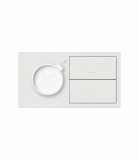 Panel 2-krotny: 1 gniazdo z 1 zintegrowana ładowarka USB C + 2 klawisze, biały, USB: C, Prąd ład.: 2,1A Simon 100 10020252-230