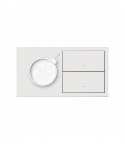 Panel 2-krotny: 1 gniazdo z 1 zintegrowana ładowarka USB C + 2 klawisze, biały, USB: C, Prąd ład.: 2,1A Simon 100 10020252-230