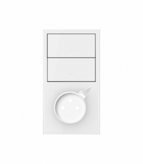 Panel 2-krotny pion: 2 klawisze + gniazdo z zintegrowaną ładowarką USB C, biały, USB: C, Prąd ład.: 2,1A Simon 100 10020253-230