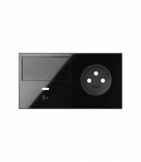Panel 2-krotny: 1 gniazdo + 1 klawisz + 1 ładowarka USB C (lewa strona), USB: C, czarny Simon 100 10020260-138