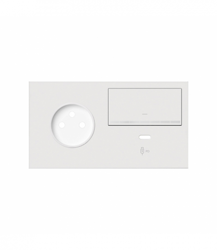 Panel 2-krotny: 1 gniazdo + 1 ściemniacz + 1 ładowarka USB C (prawa strona), USB: C, biały Simon 100 10020261-230