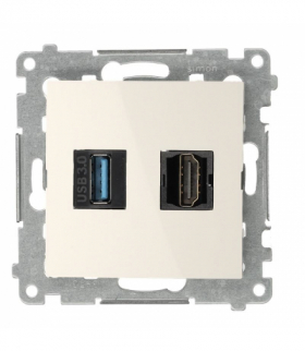 Gniazdo HDMI 1.4 + USB 3.0, kremowy, HDMI 1.4 Simon 54 DGHDUSB3.01/41