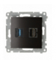 Gniazdo HDMI 1.4 + USB 3.0, antracyt, metalizowany, HDMI 1.4 Simon 54 DGHDUSB3.01/48