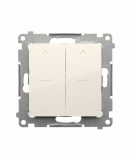 Przycisk roletowy podwójny (1-0-2), 10A, kremowy Simon 54 DZP2.01/41