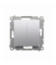 Przycisk roletowy podwójny (1-0-2), 10A, srebrny mat, metalizowany Simon 54 DZP2.01/43