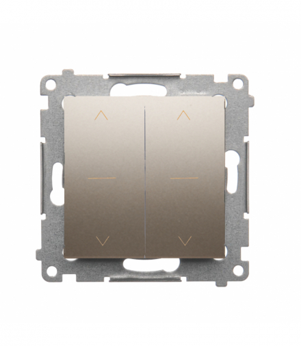 Przycisk roletowy podwójny (1-0-2), 10A, złoty mat, metalizowany Simon 54 DZP2.01/44