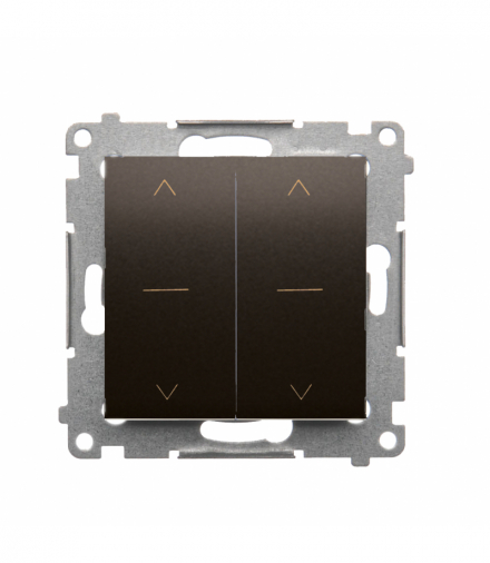 Przycisk roletowy podwójny (1-0-2), 10A, brąz mat, metalizowany Simon 54 DZP2.01/46
