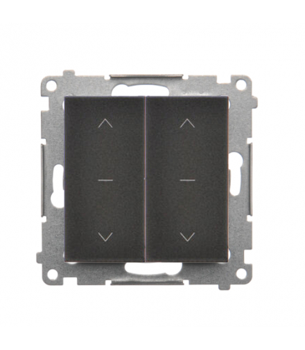 Przycisk roletowy podwójny (1-0-2), 10A, czarny mat Simon 54 DZP2.01/49