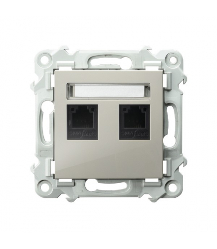 SZAFIR GPT-2ZN/m/83 Gniazdo telefoniczne podwójne niezależne Kaszmirowy beż Ospel