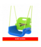Huśtawka dziecięca 3w1, kolorowa na linach, do domu i ogrodu, do 30 kg, zielono-niebieska Kruzzel 18841