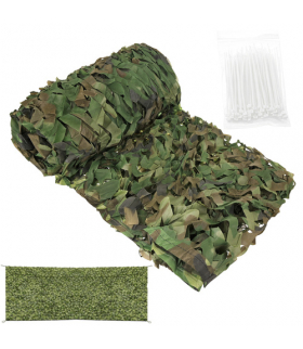 Siatka maskująca na ogrodzenie 3x6m, survivalowa cieniująca osłona, płot, kamuflaż, wojskowa, + 100szt. opasek Gardlov 18832