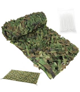 Siatka maskująca na ogrodzenie 2x3m, survivalowa cieniująca osłona, płot, kamuflaż, wojskowa, + 100szt. opasek Gardlov 18833