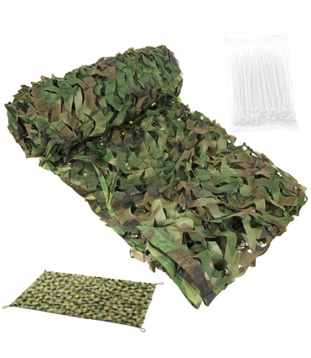 Siatka maskująca na ogrodzenie 2x3m, survivalowa cieniująca osłona, płot, kamuflaż, wojskowa, + 100szt. opasek Gardlov 18833